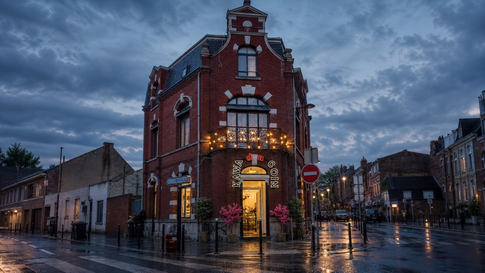 La façade de Kawa du Coin, café au 1 rue Rémy Cogghe à Roubaix